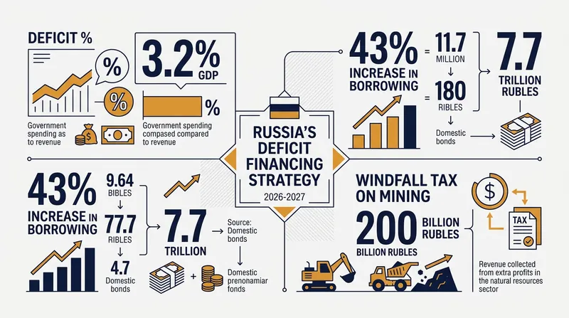 Moscow plans to finance the military expansion through increased borrowing and targeted corporate taxes.