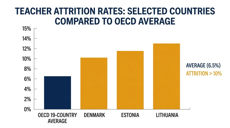 Average attrition rates for fully qualified teachers during the 2022/2023 school year.