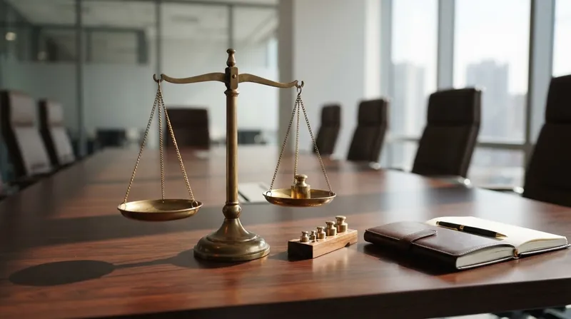 A signed corporate acquisition contract resting on a polished boardroom table next to a vintage brass lockbox.