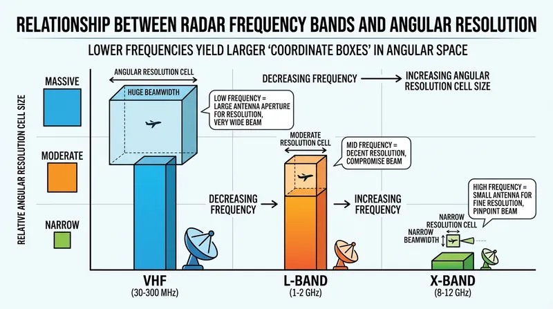 Longer wavelengths produce larger resolution cells, limiting the precision necessary to guide a surface-to-air missile.