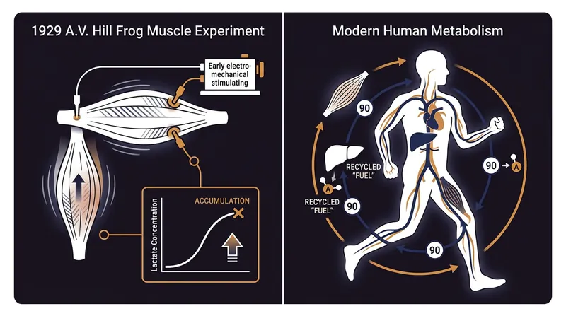 Early physiological assumptions were based on isolated amphibian tissue, which lacks the cardiovascular system that recycles lactate in humans.
