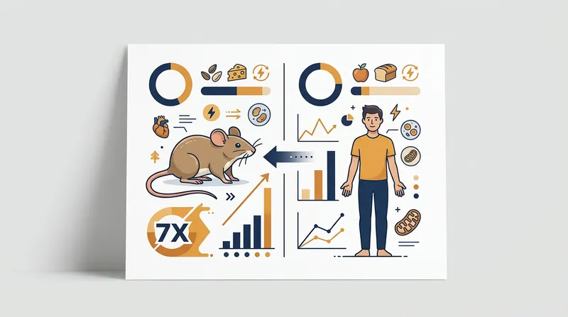 Mice operate at a metabolic rate roughly seven times faster than humans, accelerating their response to fasting.