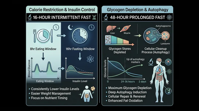 Different fasting durations trigger entirely different metabolic adaptations in the human body.