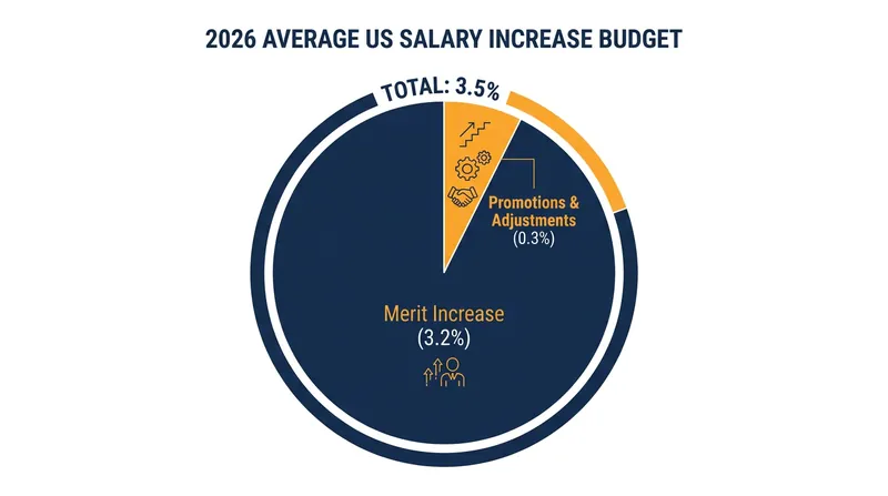 For 2026, employers projected a 3.5 percent total salary increase budget, with 3.2 percent carved out specifically for merit.