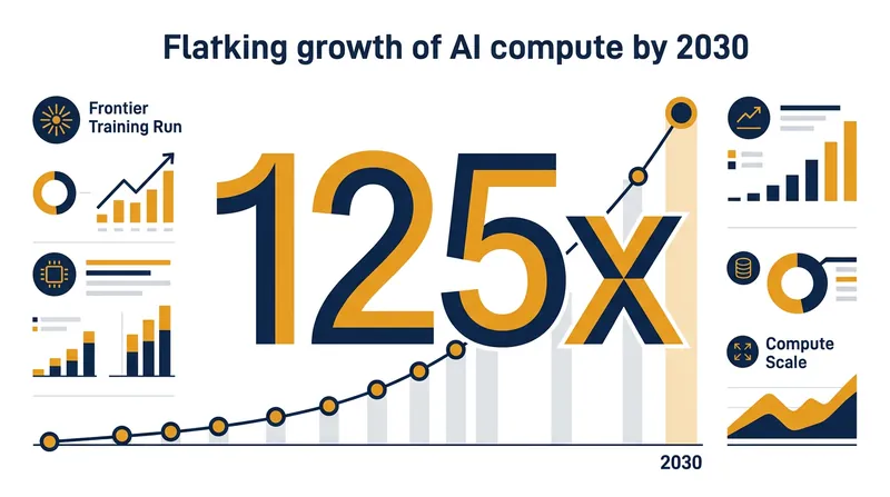 Forecasts suggest the computational power used to train the largest models could grow 125-fold by 2030, assuming no hard energy or hardware limits are reached.