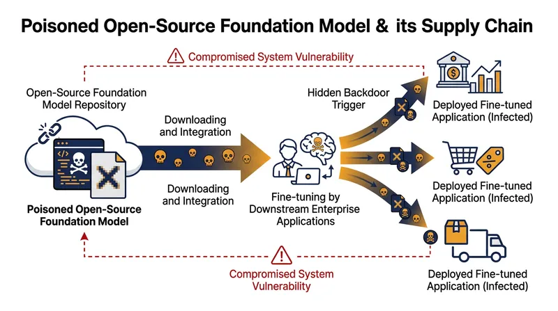 A single poisoned foundation model can compromise thousands of downstream enterprise applications.