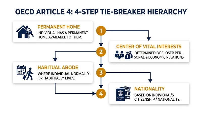 The strict sequential hierarchy used to assign exclusive tax residency.