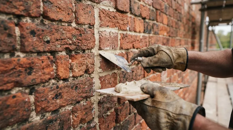 Illustration: Proper historic repointing requires custom-mixing lime putty on site, as big-box hardware stores rarely stock pre-mixed Type O or Type K mortar.