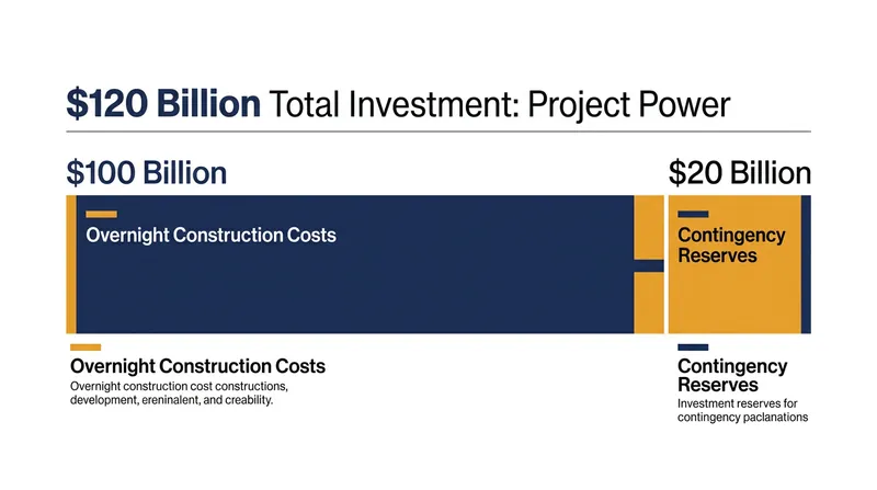 The framework locks in a $20 billion contingency reserve to absorb potential cost overruns.