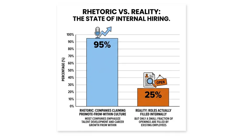 The gap between corporate talent messaging and actual hiring behavior.