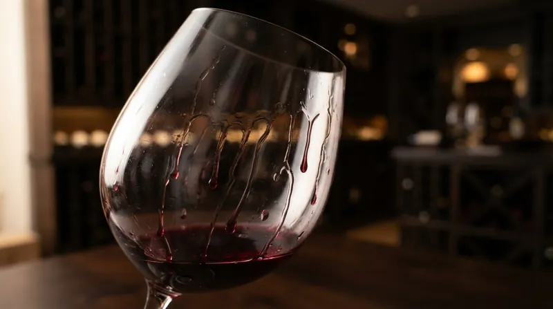 Illustration: Lighter wines with lower alcohol content produce thinner, faster-moving tears.