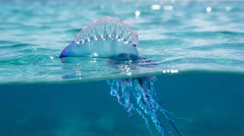 Illustration: The Portuguese man o' war requires a seawater rinse; applying vinegar to its tentacles can trigger further venom discharge.