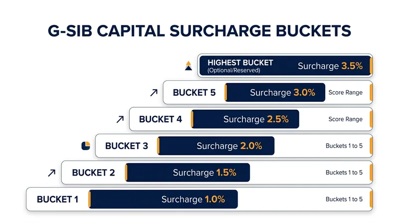 Global systemically important banks must hold additional capital buffers based on their systemic risk scores.