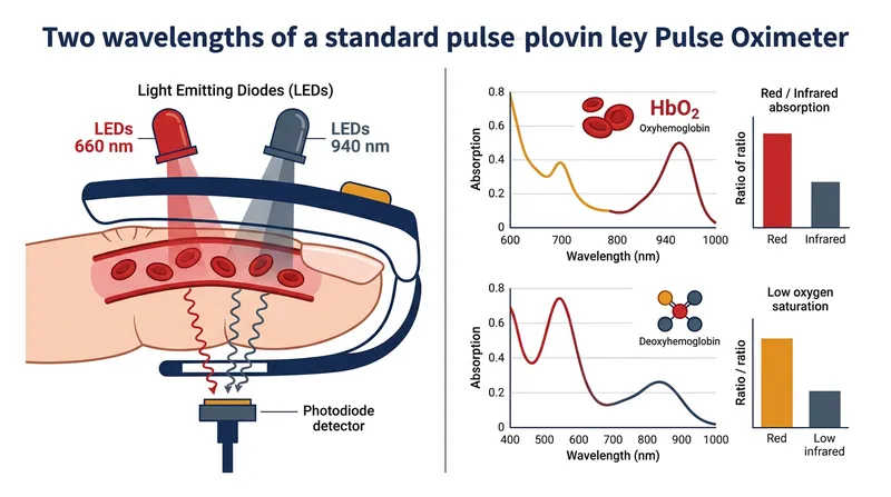 Standard pulse oximeters rely on just two wavelengths of light to estimate oxygen saturation.