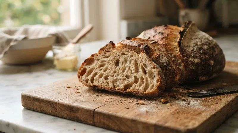 Illustration: During baking, starch granules absorb water and swell, creating the soft, flexible network known as the crumb.