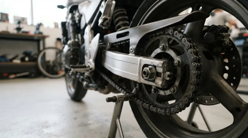 Illustration: Static slack is measured by pushing the bottom run of the chain upward midway between the sprockets.