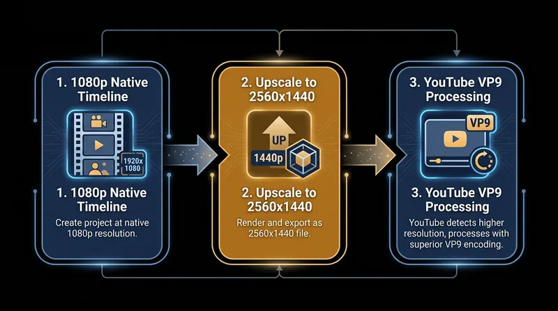 The standard workflow for bypassing YouTube's default compression pipeline.