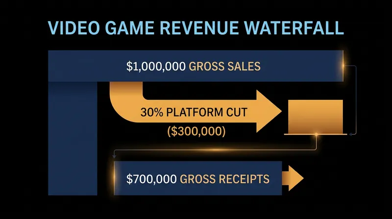 Platform fees immediately reduce the revenue pool before publishers or developers take their share.