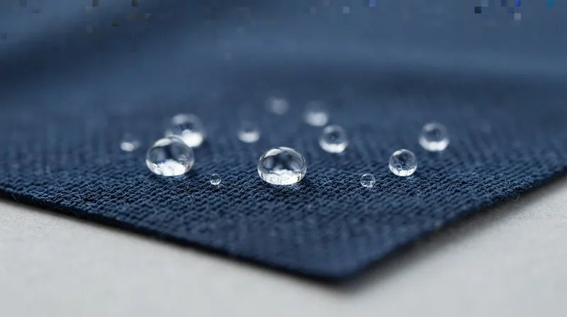 Illustration: When the micro-grooves in athletic wear are clogged with lipids, sweat beads up instead of wicking away.