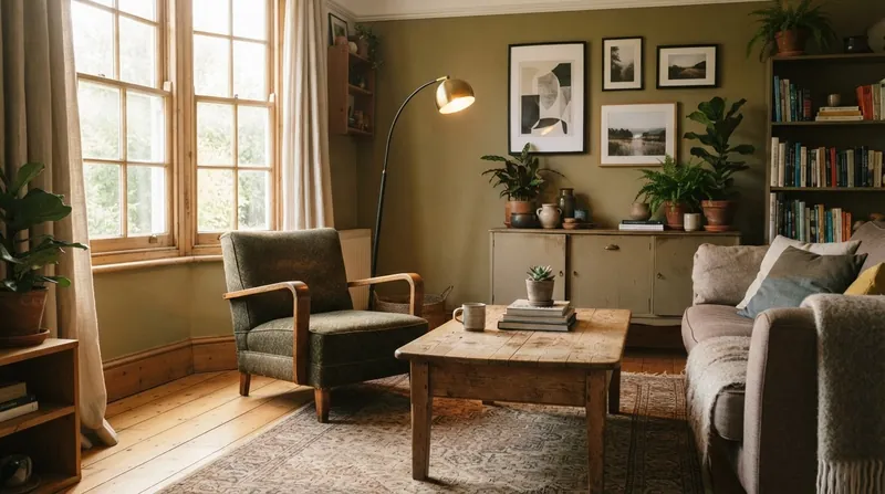 Illustration: Establishing an eclectic baseline allows modern and vintage items to coexist without triggering visual friction.