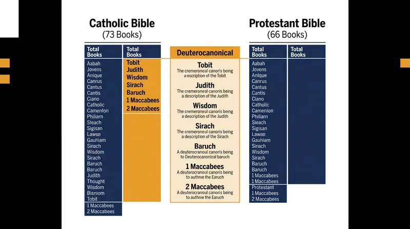 The Catholic Old Testament contains 46 books, while the Protestant Old Testament contains 39.