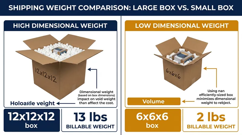 Right-sizing packaging directly reduces the billable weight of a shipment, protecting merchant profit margins.