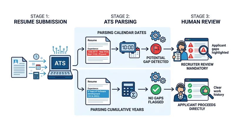 How the cumulative years format bypasses algorithmic screening filters.