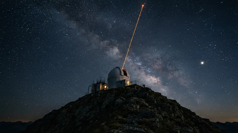 Illustration: Modern observatories use laser guide stars and adaptive optics to measure and counteract atmospheric scintillation in real time.