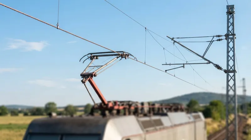 Illustration: High-speed rail requires immense wire tension to prevent mechanical waves from destabilizing the power connection.