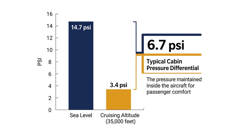 Cabin pressurization creates a massive physical imbalance between the inside and outside of the aircraft.