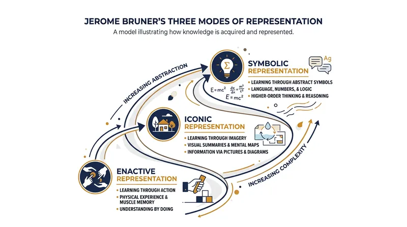 The spiral curriculum matches the mode of representation to the learner's familiarity with the topic.