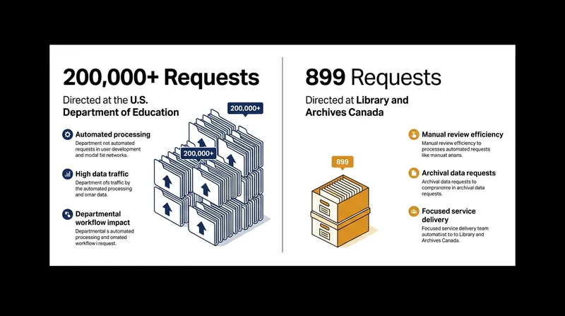 The autonomous agents directed varying volumes of traffic at North American government databases.