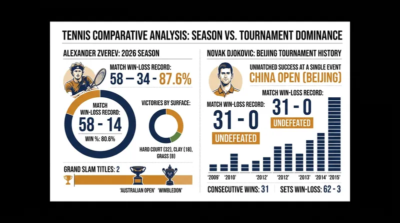 Zverev's 2026 match dominance clashes with Djokovic's historical perfection in Beijing.