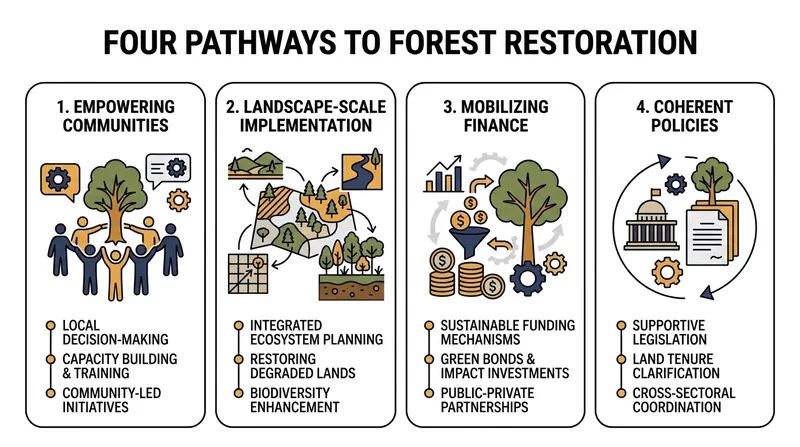 The FAO's recommended pathways for accelerating global landscape recovery.