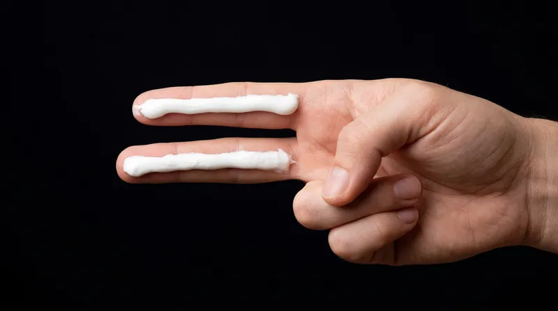 The 'two-finger rule' helps consumers measure the roughly quarter-teaspoon of lotion required to protect the face and neck.