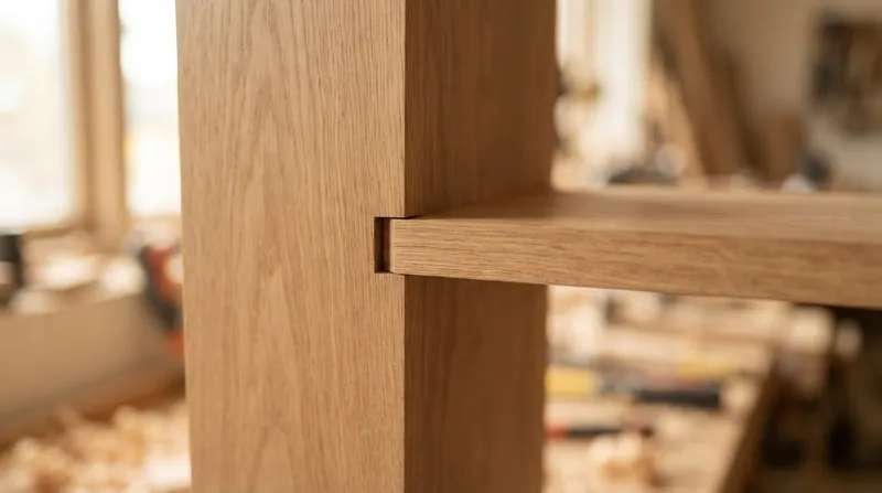 Illustration: Securing the ends of a shelf in a fixed groove reduces mid-span deflection compared to resting it on floating pins.