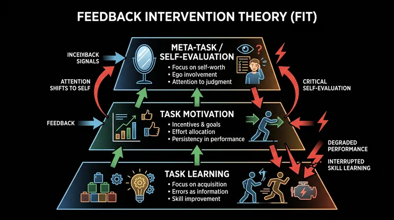 Feedback Intervention Theory maps how cognitive attention shifts during an evaluation.