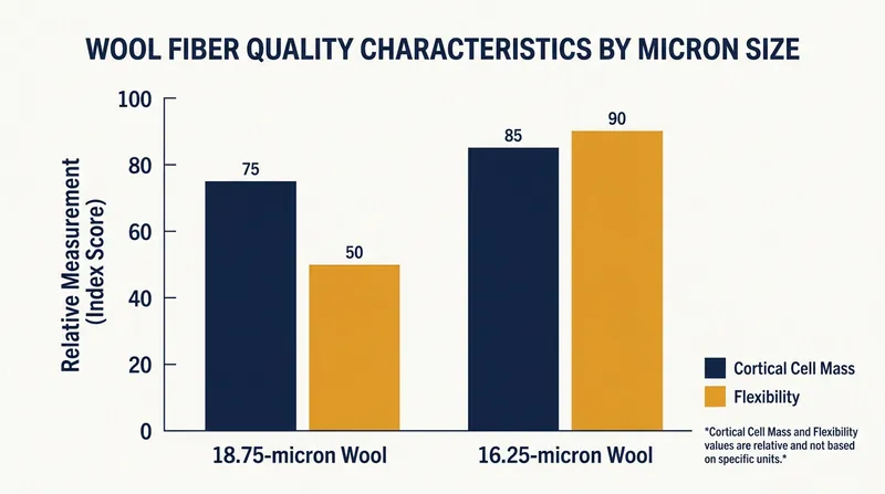 Thinner fibers sacrifice structural mass to achieve a more fluid drape.