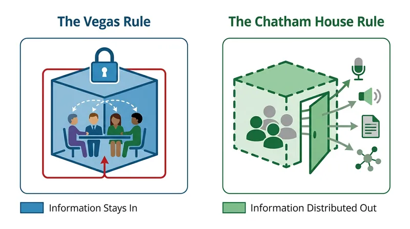 Executives often invoke the Chatham House Rule when they actually want the strict containment of the Vegas Rule.