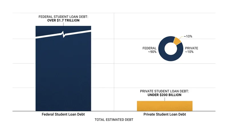 The federal government underwrites the vast majority of the American student loan market.