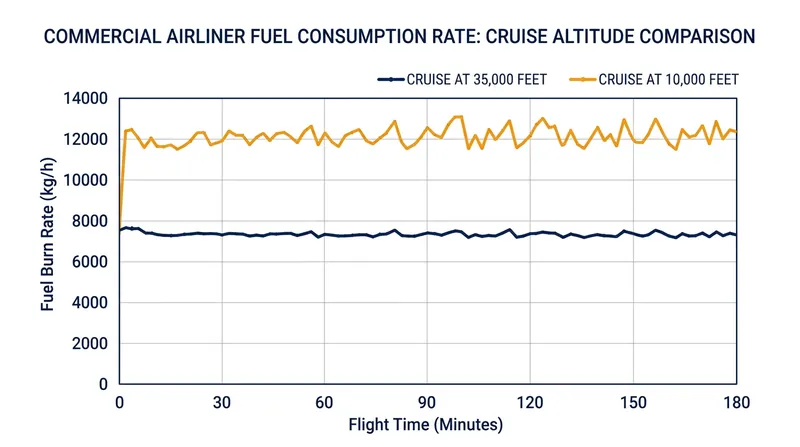 Descending to 10,000 feet during a depressurization event drastically increases an aircraft's fuel consumption.