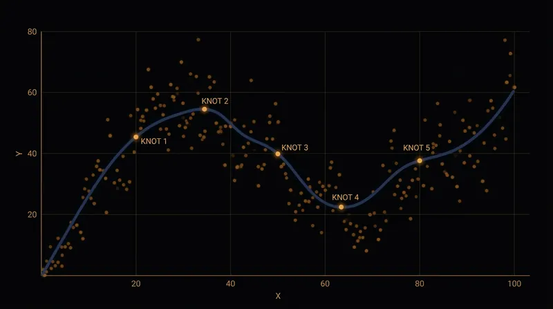 Restricted cubic splines allow models to fit non-linear biological realities without discarding continuous data.