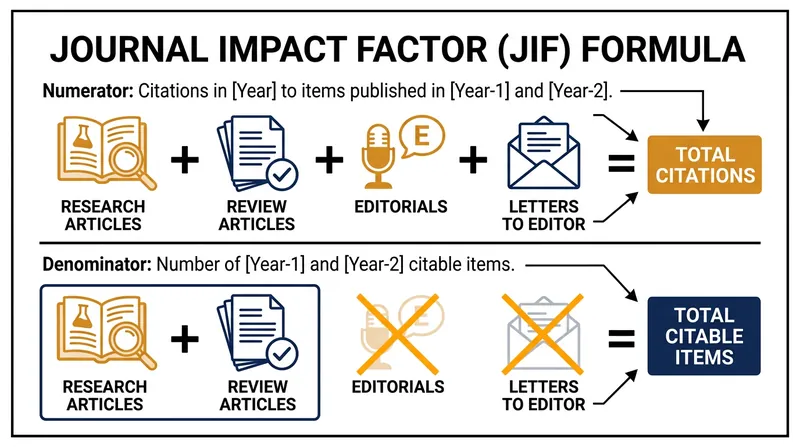 The structural asymmetry in the Clarivate formula allows journals to harvest citations without adding to their denominator.