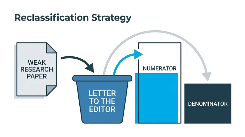 Reclassifying a paper as front matter allows a journal to keep its citations while shedding its mathematical weight.