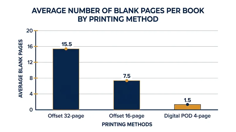 Digital print-on-demand systems drastically reduce the average number of blank pages per book.