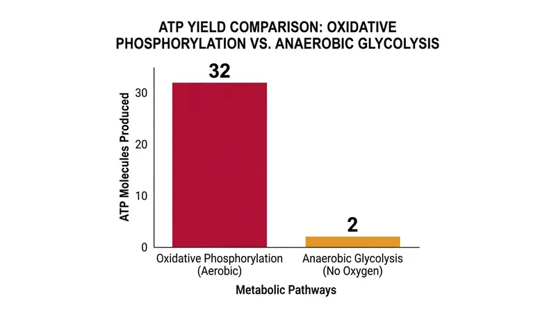 Anaerobic glycolysis yields only a fraction of the energy produced by mitochondrial respiration, but it is sufficient for the erythrocyte's basic needs.