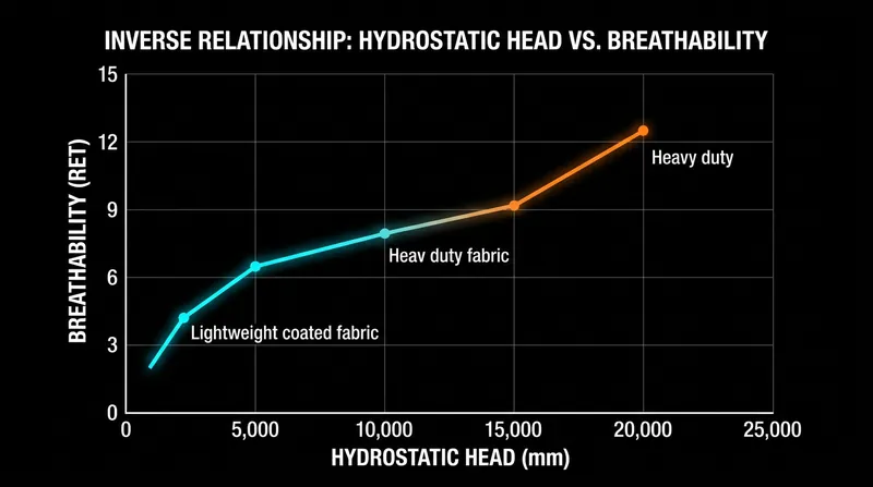 Increasing a fabric's waterproof rating generally increases its resistance to vapor transfer.