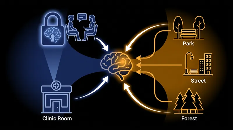 Safety memories are often bound to the specific room where therapy occurred, causing fear to renew in novel environments.