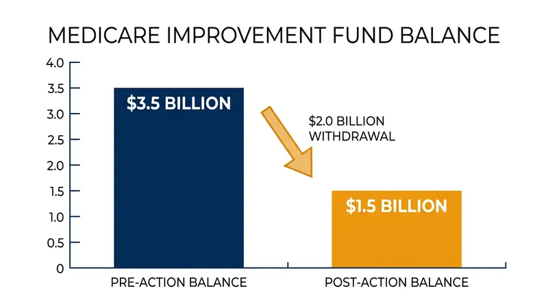 The executive action reduces the Medicare Improvement Fund's available balance by more than 50 percent.