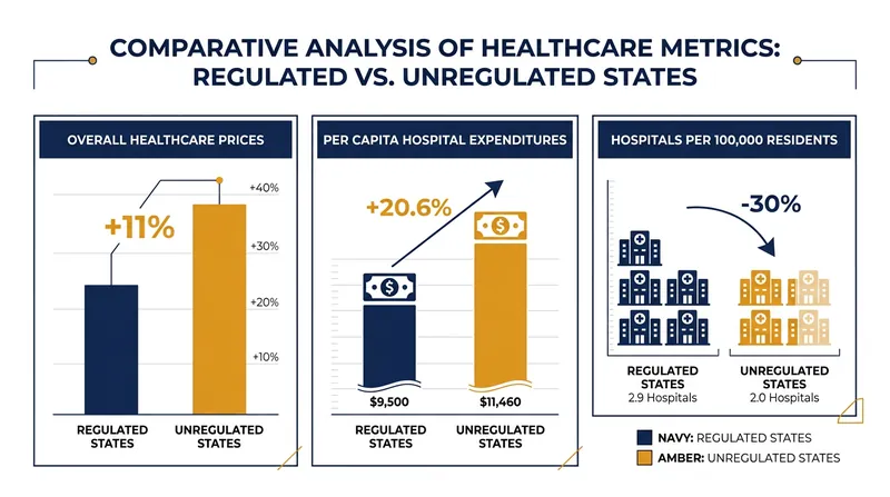 States enforcing supply restrictions consistently report higher healthcare costs and fewer available facilities.